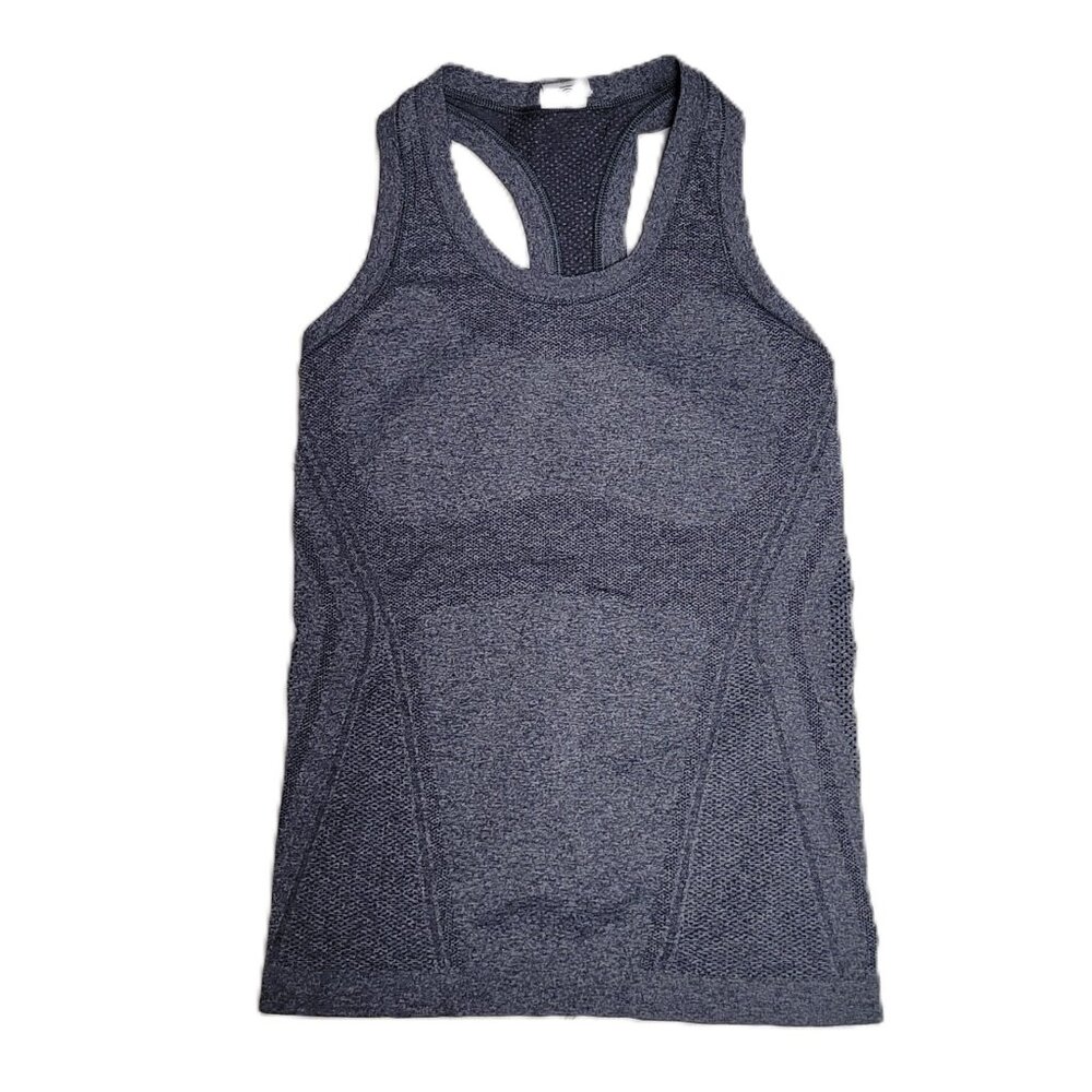 Athleta Racerback Tank XS Gray Seamless Athletic Workout Yoga Gym Nylon Stretch